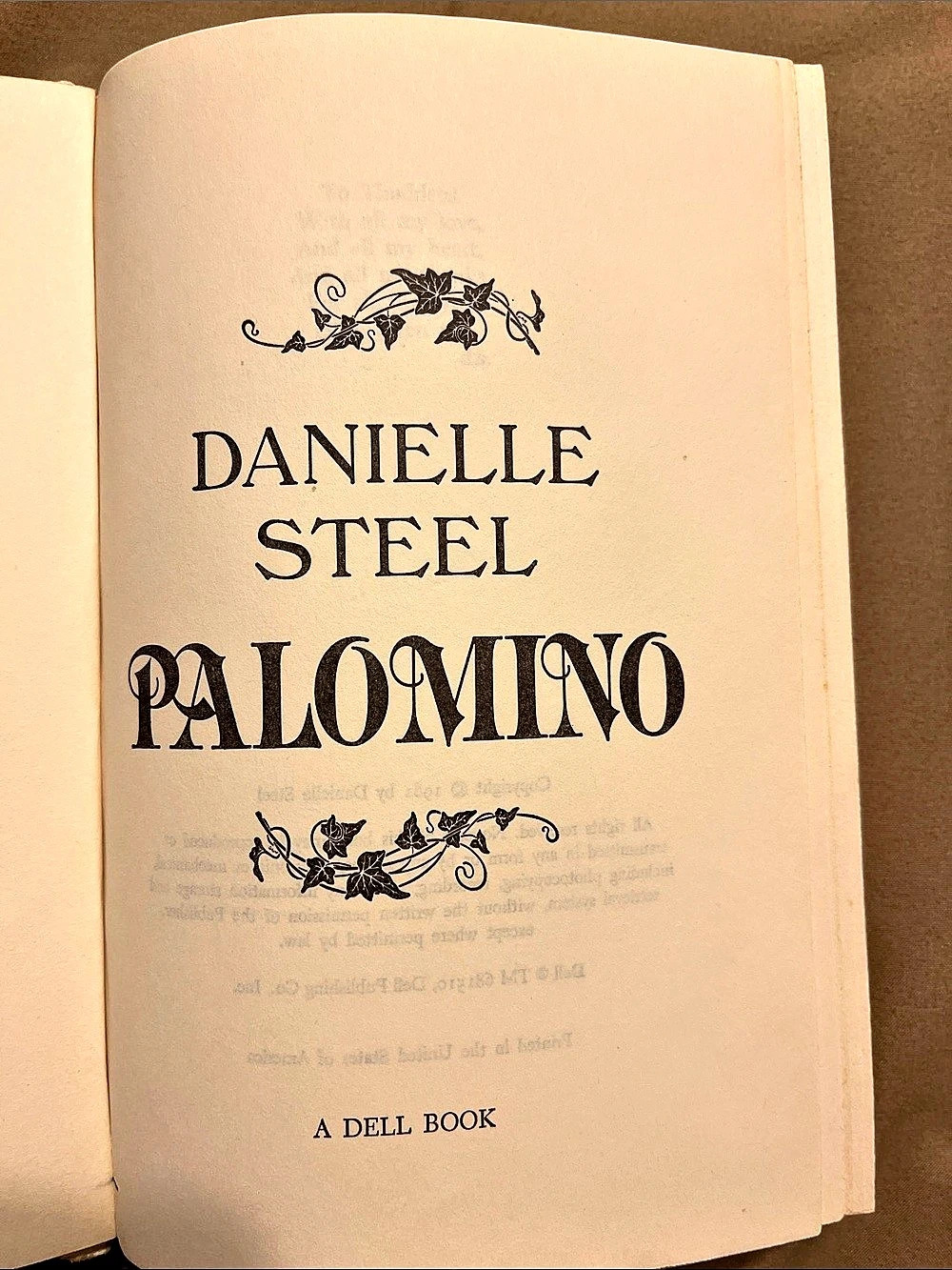 Dell Palomino by Danielle Steel Book